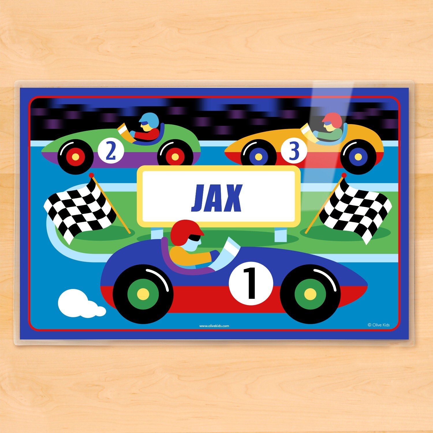 Kids Personalized Race Car Placemat Vroom Placemat by Olive