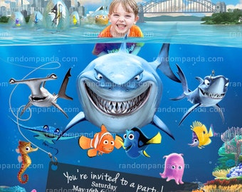 Personalize Finding Nemo Invitation, Shark Party, Dory Birthday Invite
