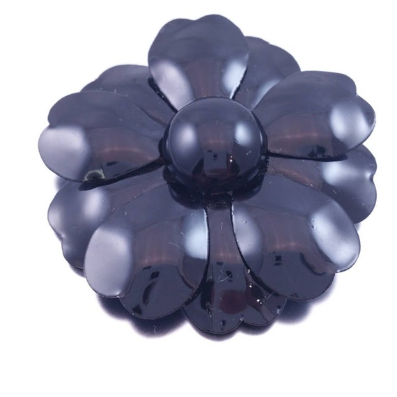 Black Flower Pin Vintage Flower Brooch Metal Floral Jewellery