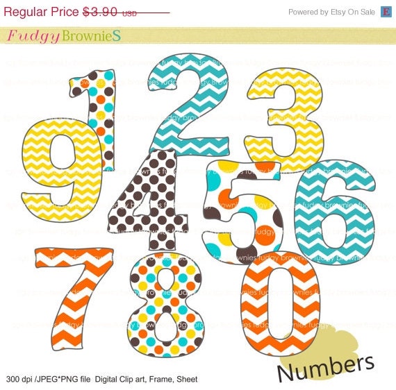 on sale digital clip art set numbers number 1 to 10 for