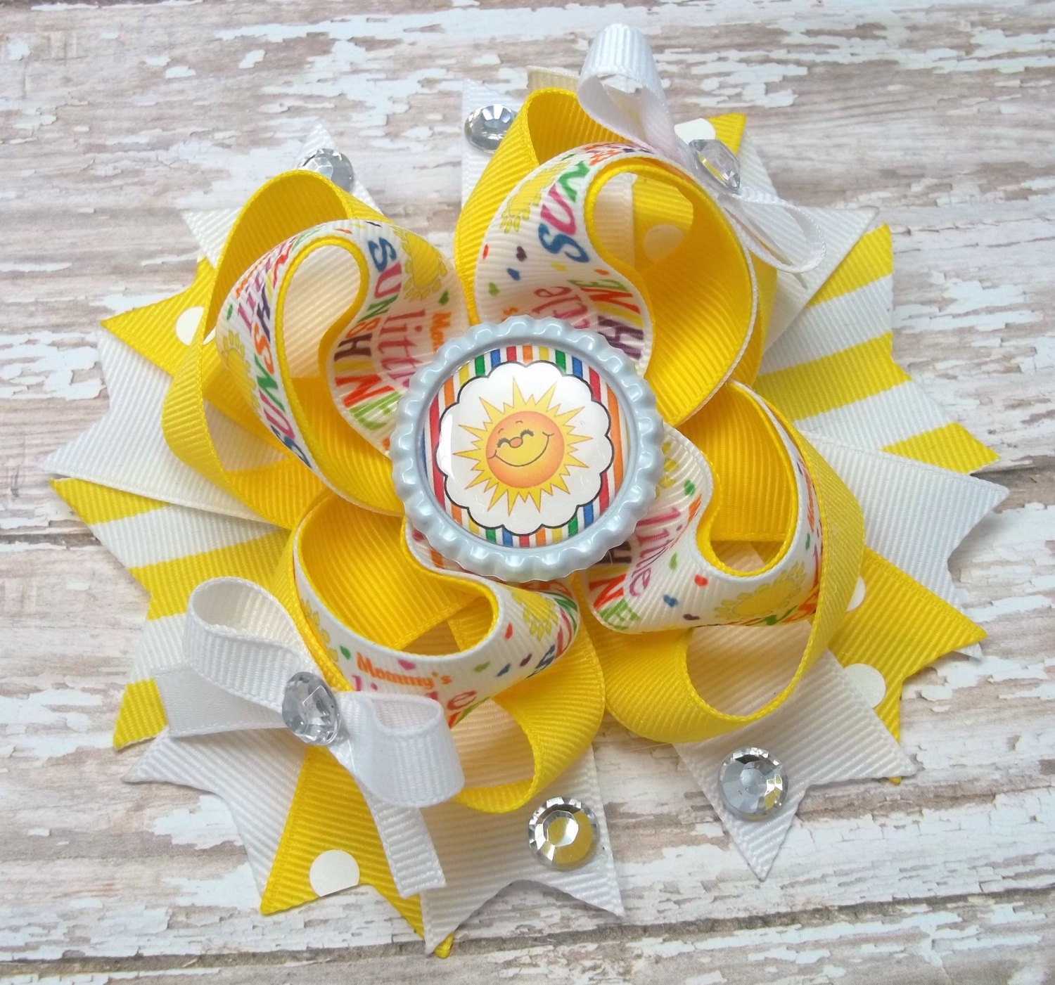 Mommys Little Sunshine Hair Bow Cute Sayings Hair Bow Cute