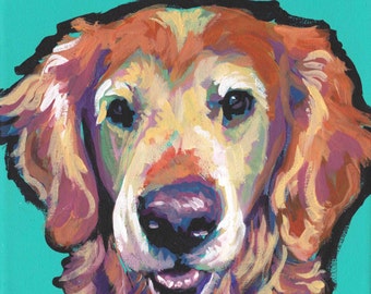 Golden Doodle art print pop dog art bright colorful dog