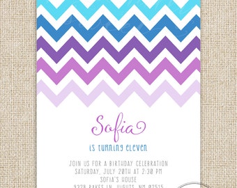 Items similar to Printable 5X7 Chevron Bridal or Baby Shower Invitation ...