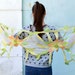 SALE!!!! Felt silk and wool shawl, Felted Scarf, Women's Shawl, summer scarf, Nuno felted scarf, floral scarf, Ready to ship