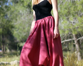 Pantaloni Harem AvaCostume Donna - Stile Hippie Con Spacco Alto