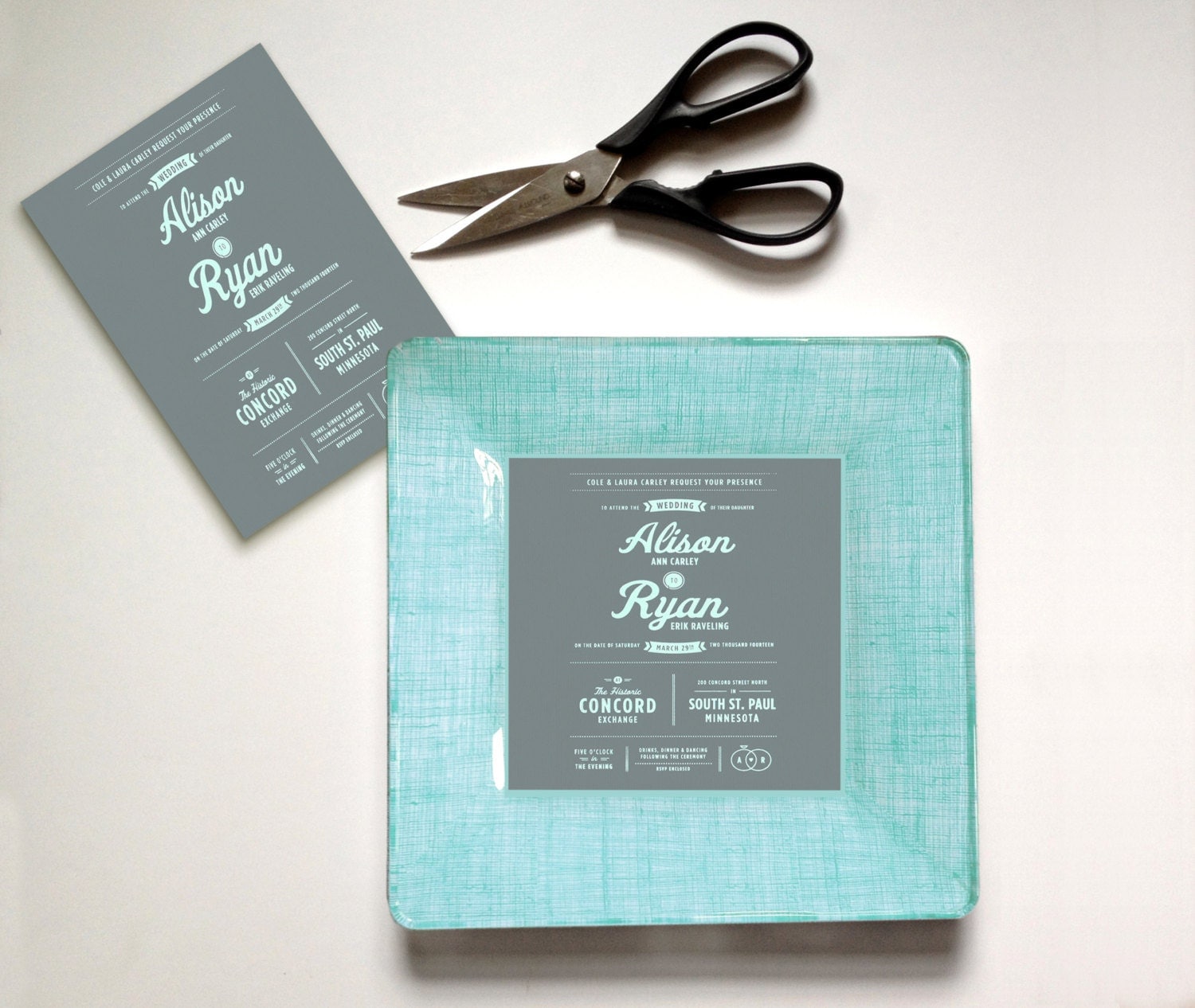 custom wedding gift idea wedding invitation plate keepsake