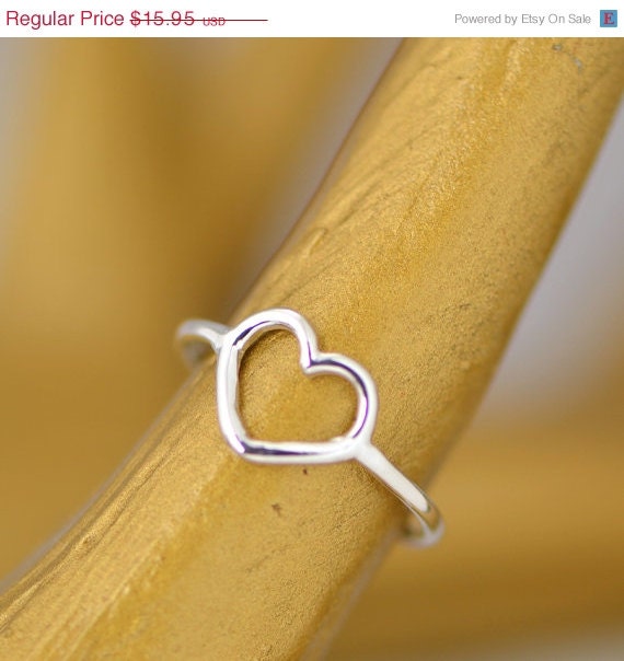 Summer Sale Sterling Silver Heart Ring by TheJewelryGirlsPlace