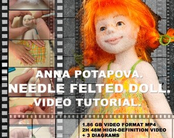 Needle felted doll. The disc with the video. Art doll tutorial