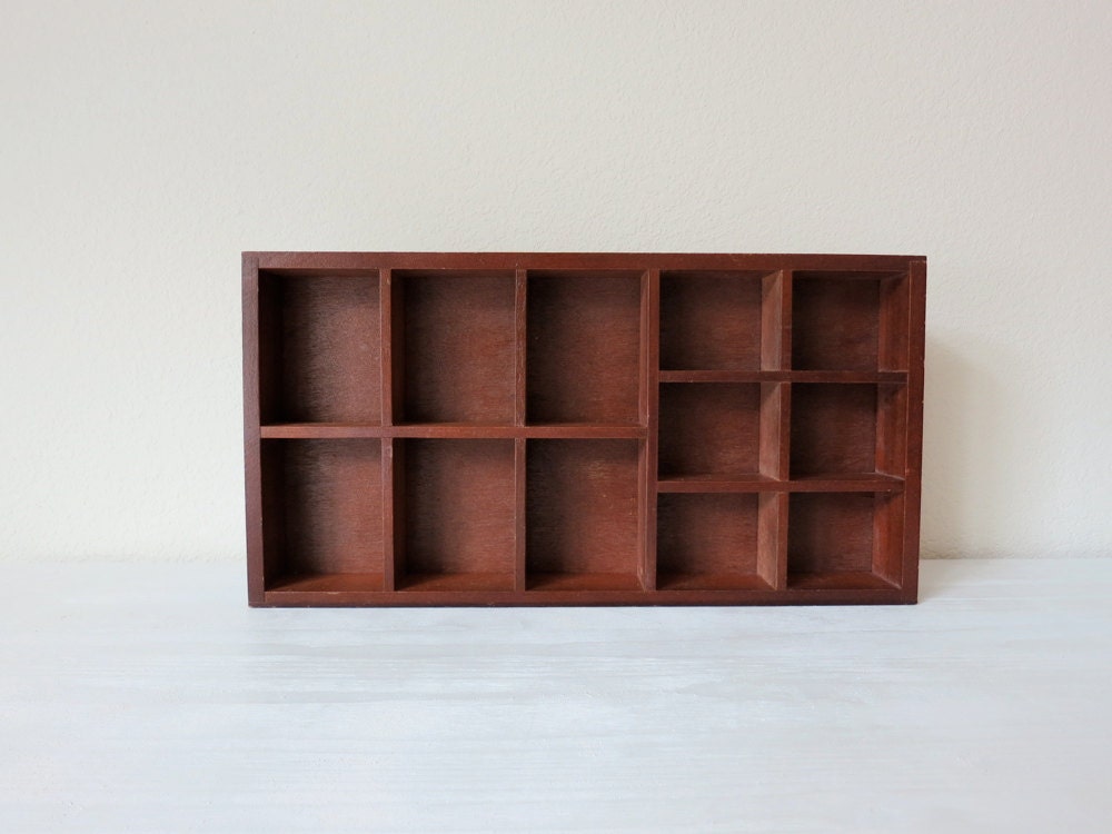 Small Wooden Curio Shelf Wall Hanging Knick Knack by gullylux