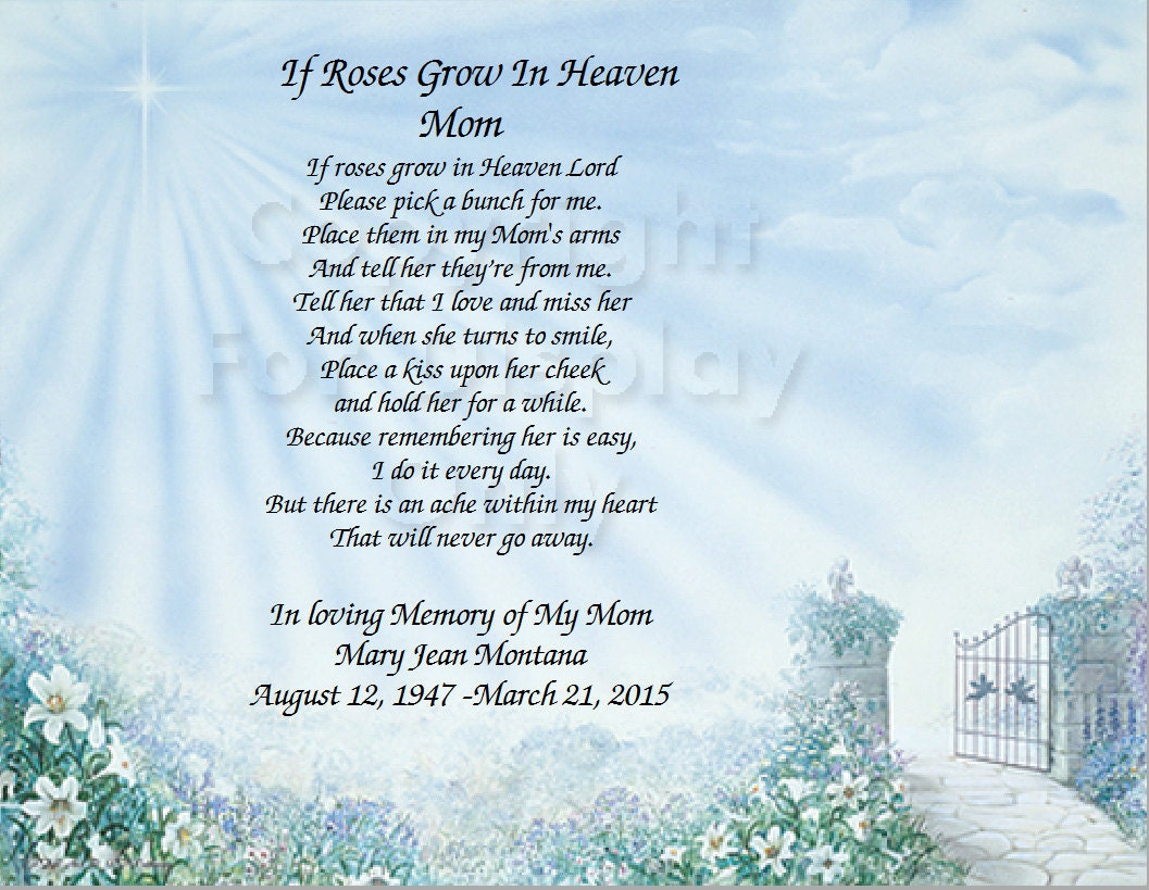 NEW If Roses Grow In Heaven Mom and Sister by CreationsByFrannie