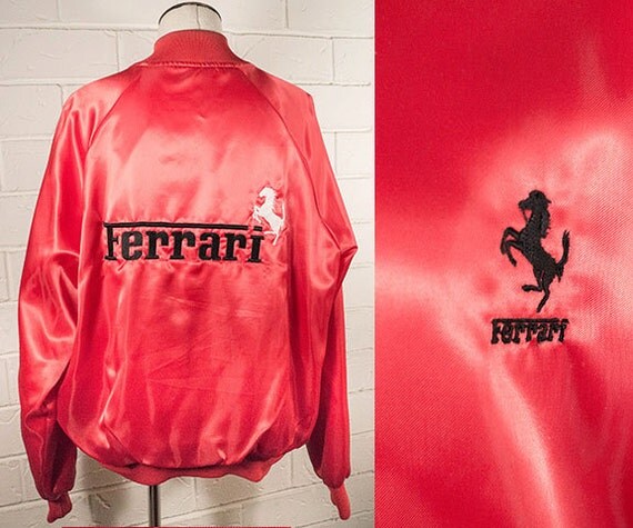 Vintage Ferrari Jacket Red Satin Genuine Owners Club 1990s