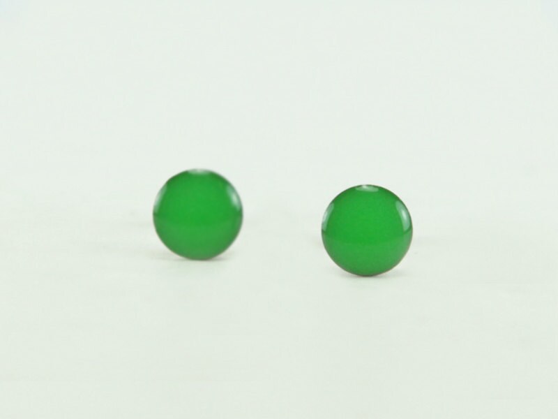 NEON GREEN Stud Earrings Neon Green Earrings Neon Green