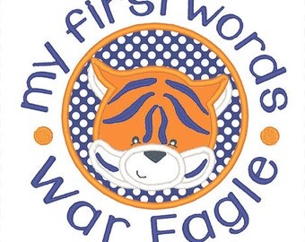 Auburn War Eagle Applique Embroidery Design - Instant Download