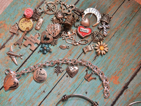 Charm Bracelets, Charm Bangles, Alex and Ani Inspired, Curb Chain Bracelets, All Occasion Jewelry, Custom Jewelry,