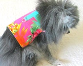 Aloha Harness for Small Dog - Cotton Made to Order Vest in a Colorful Teal, Dusty Rose, Golden Yellow & White Floral Print