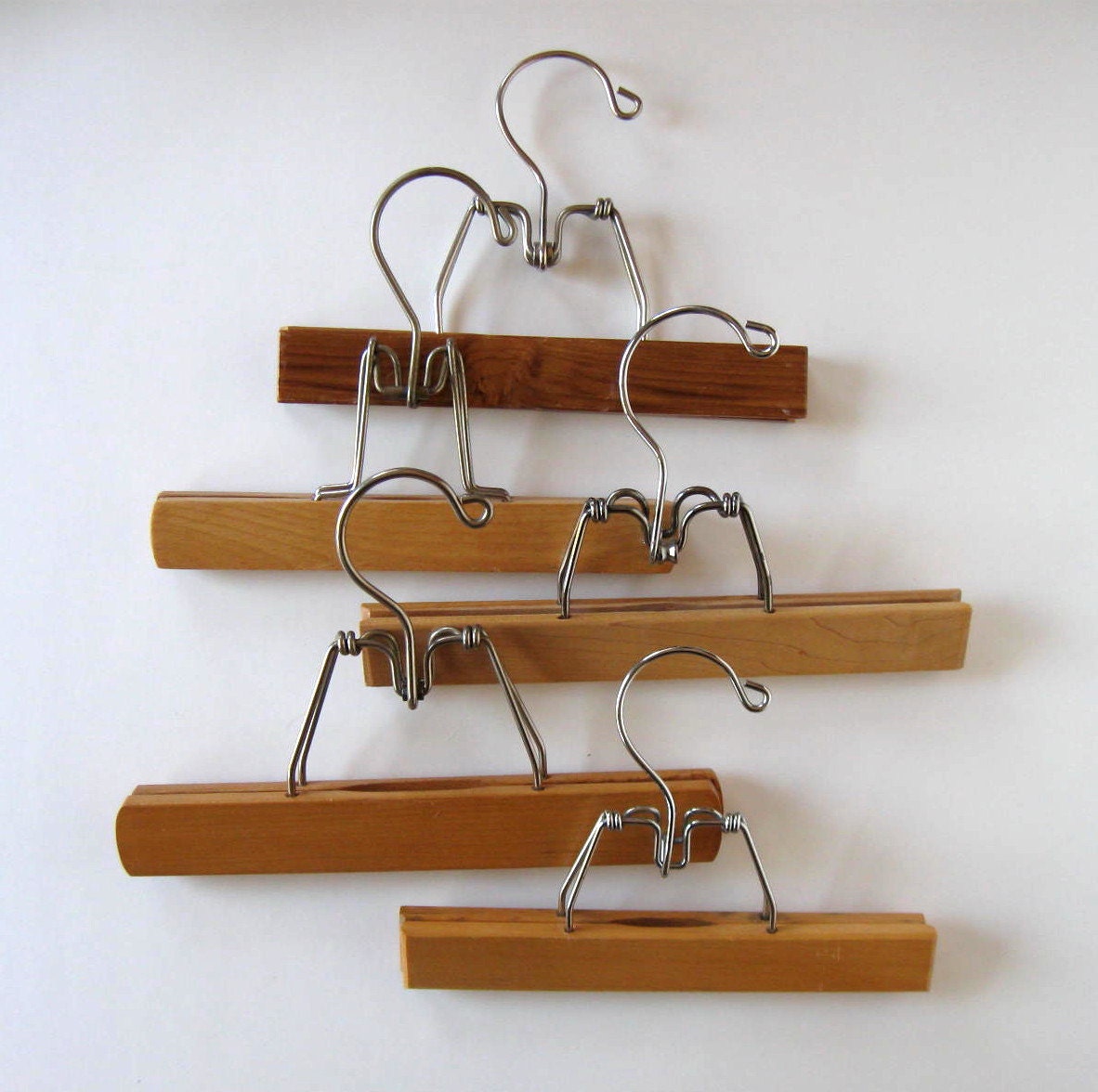 5 Vintage wooden Pants or skirt Hangers Mid by jewelryandthings2