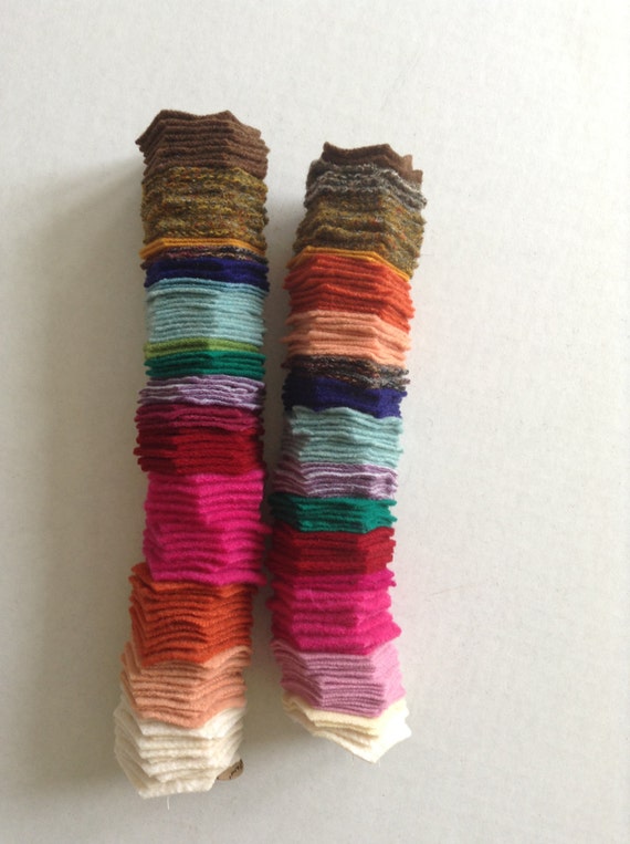 PRECUT HEXAGONS 1 1/2 x 2 precut wool hexagons