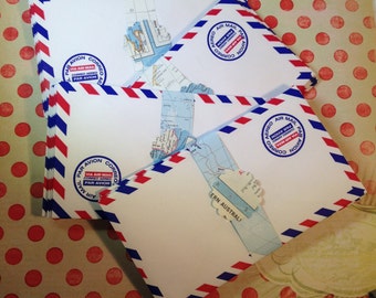 75 Air Mail Envelopes for Mailing, Crafts, Journals, Crafts, Altered Arts, Mixed Media, Birthday Celebrations, etc.