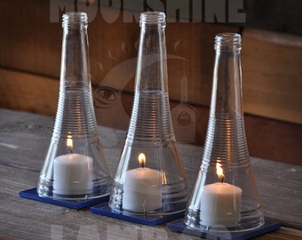 Candle Centerpiece - Recycled Triplesec Bottle Candle Hurricane