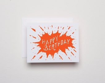 Splat Birthday - Letterpress Birthday Card