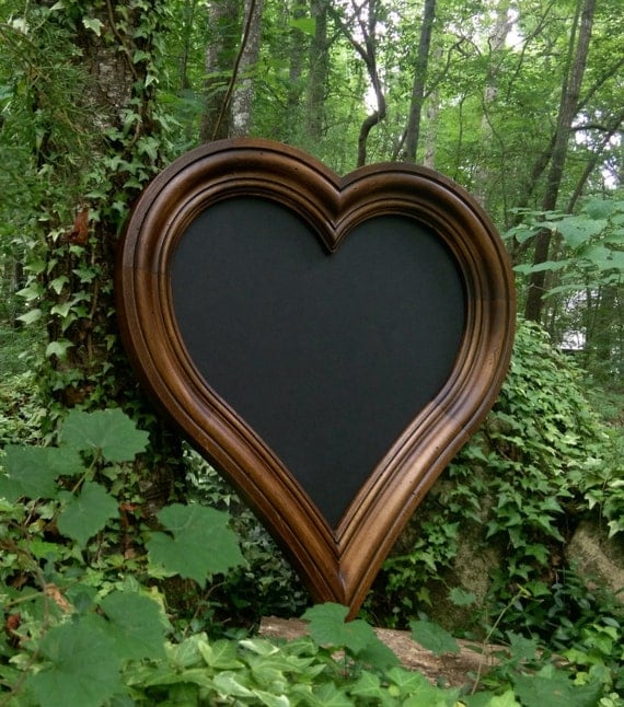 Rustic Frame Heart Shaped Frame Wood Heart Frame by PecknScratch