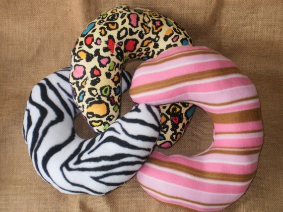Super Soft Comfy Wild Animal Stripe Print Neck Spa Pillows