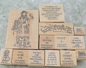 Stampin Up Rubber Stamps, VERY Hard To Find, 1999 Near Mint, "Stampin' Stella", Scrapbooking, Cardmaking, ATCs, Altered Art Stampin Up Rubber Stamps, VERY Hard To Find, 1999 Near Mint, "Stampin' Stella", Scrapbooking, Cardmaking, ATCs, Altered Art