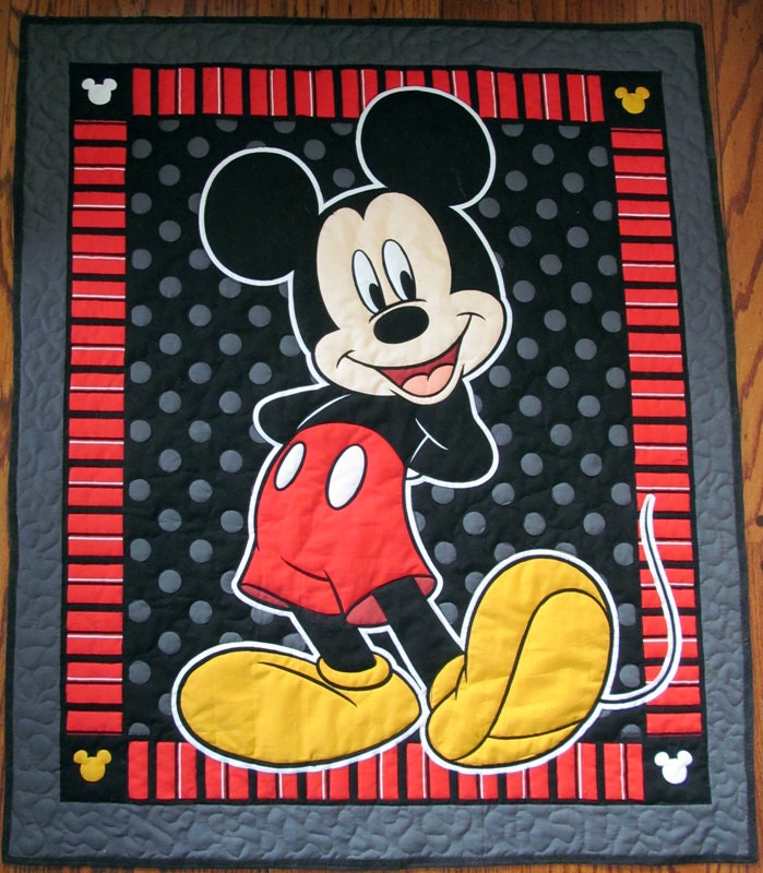 Mickey Mouse Quilt. Disney quilt Child quilt Lap Quilt Wall