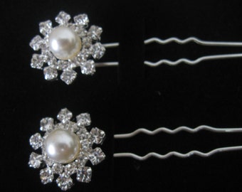 Bridal Hair Pins, Wedding Hair Accessories, Rhinestone Bobby Pins, Silver Hair Picks, Bun Pins, Dance Hair Clips, Hair Jewelry