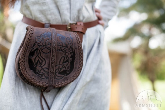 15% DISCOUNT Viking's Leather Bag Wolf Medieval