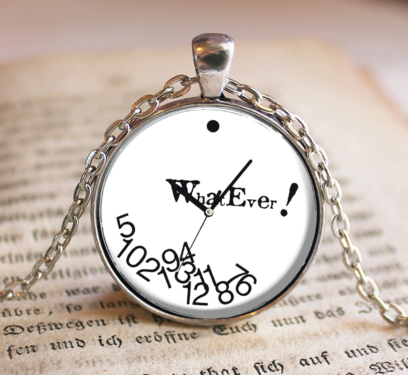 Whatever mixed up numbers clock necklace or Key Ring Fallen