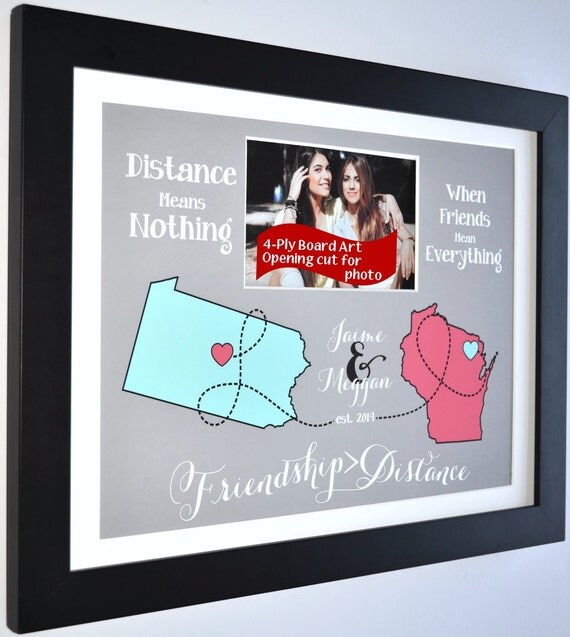 Moving Away Gift For Friend Long Distance Best Friend Gift Personalized Friendship Quote Print