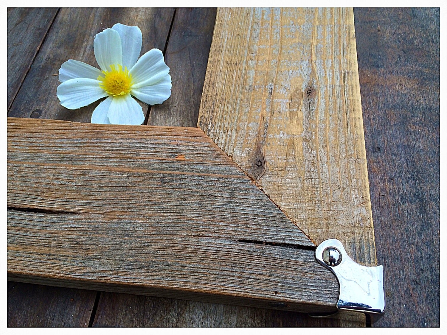 11x14 Rustic Barnwood Picture Frame with Metal by MenasRusticDecor