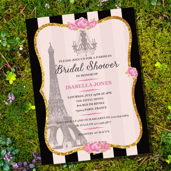 French Inspired Bridal Shower Invitations 2