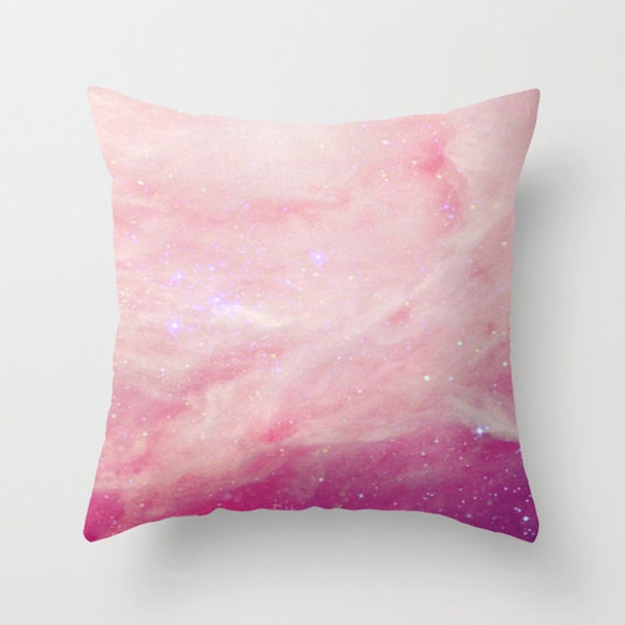 Cotton Candy Galaxy Decorative Pattern Throw Pillow by LGMoloney