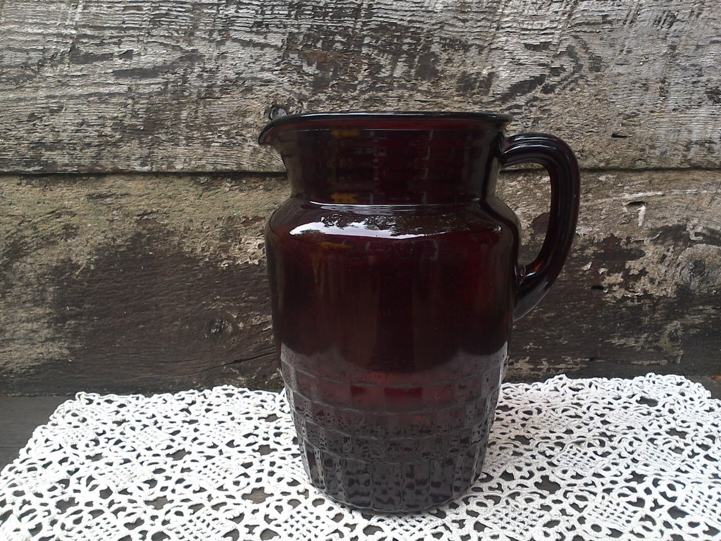 Pitcher Ruby Red Glass 8 Tall Glass Water Pitcher