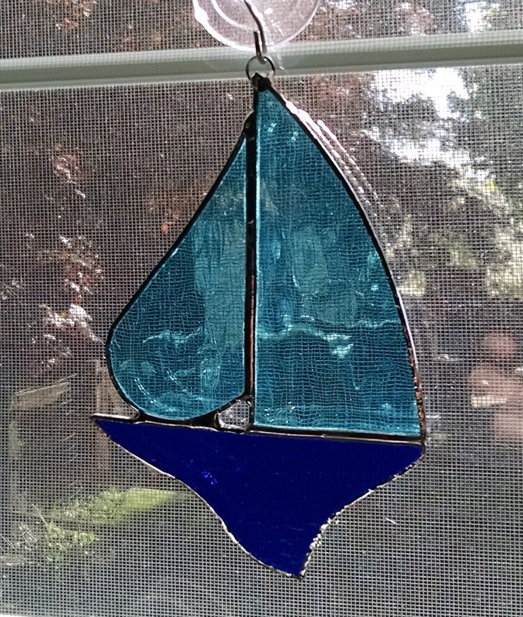 Stained Glass Sailboat Nautical Decor by StainedGlassYourWay