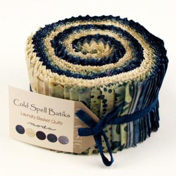 Cold Spell Batiks Jelly Roll by Laundry Basket Quilts for Moda