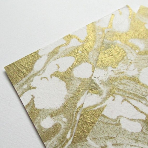 Marbled Paper Stationery Gold Leaf Swirls Other Colors