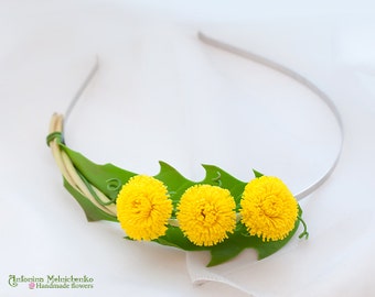 Hairband Dandelions - Polymer Clay Flowers