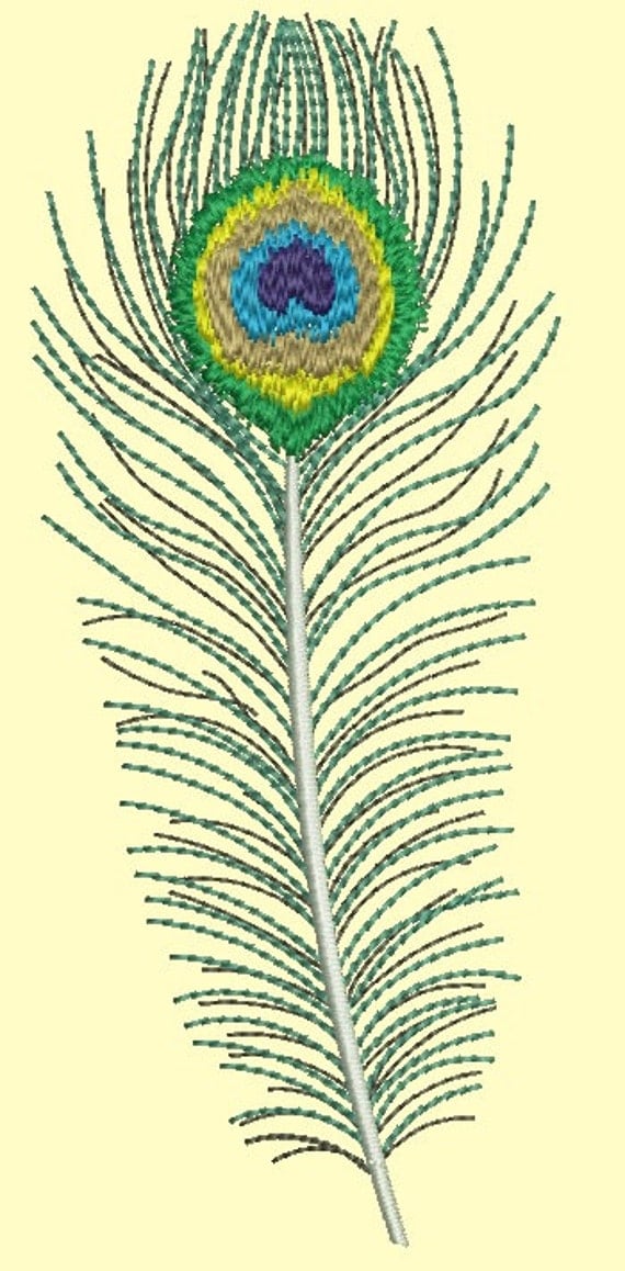 Machine Embroidery design peacock feather