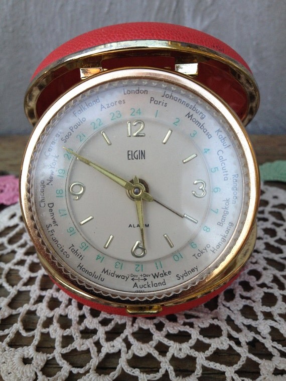 Vintage Elgin Travel Alarm Clock