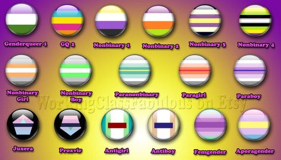 Items Similar To Nonbinary Pride Flag 1 5 Pinback Button Genderqueer Paragender