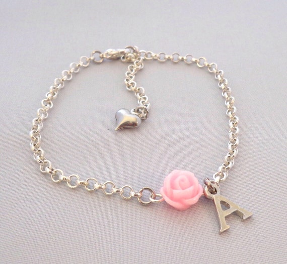 SALE Personalized flower girl bracelet flower girl by Gemnotic