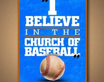 BULL DURHAM "Church Of Baseball" Movie Quote Poster