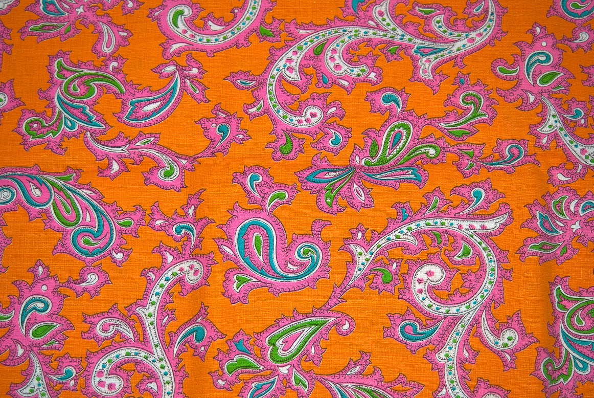 Orange paisley fabric