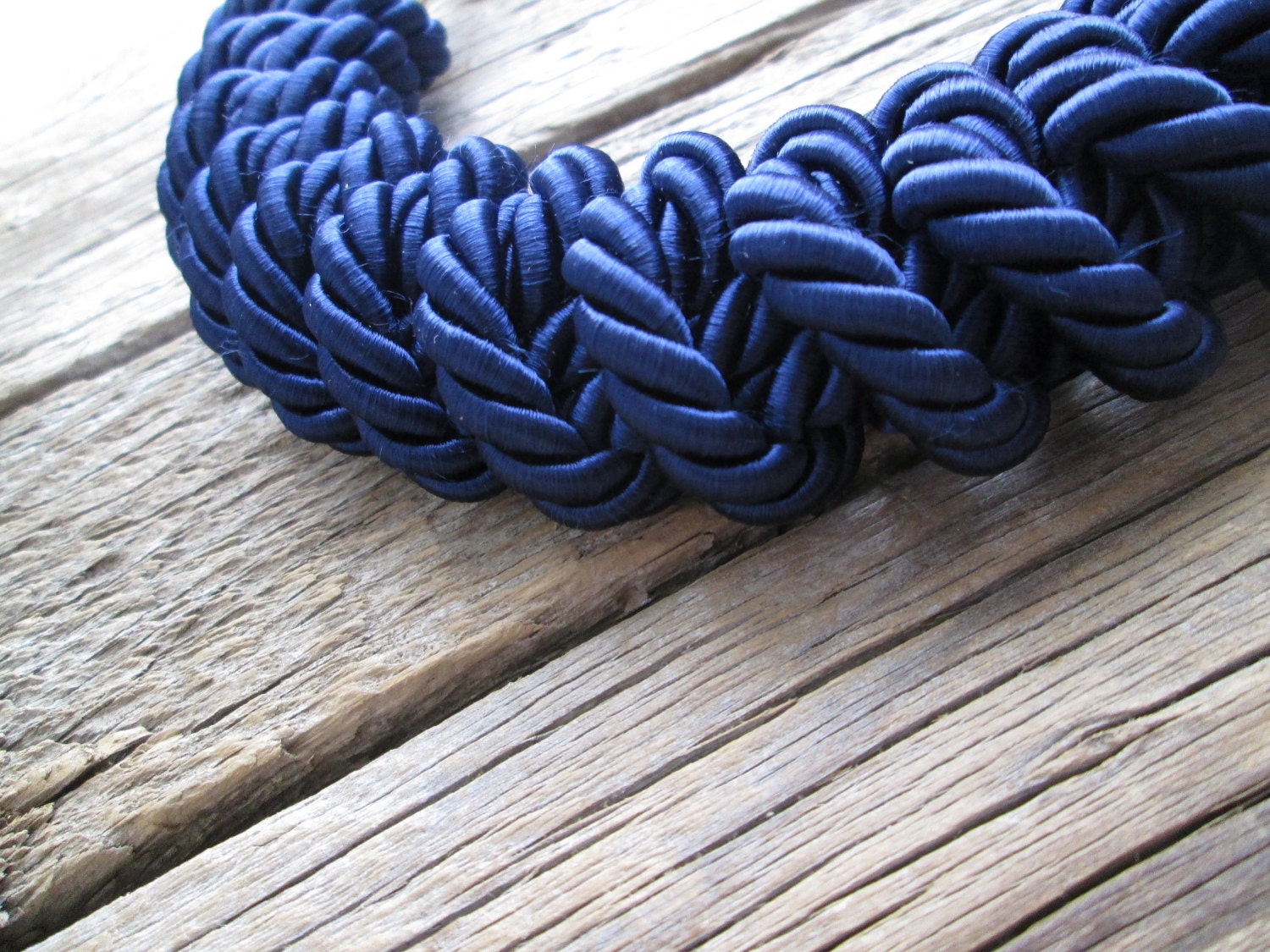 Navy blue Rope necklace knot necklace