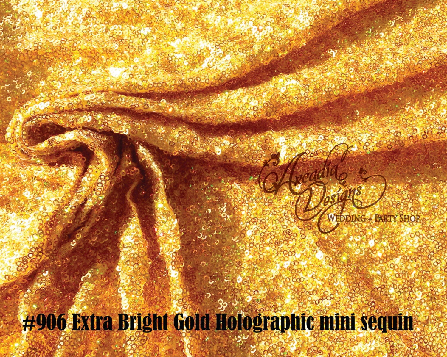 Holographic Extra Bright Gold Sequin Fabric Sequin Fabric by