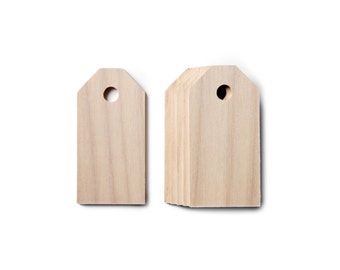 Etiquettes - Bois brut - Fourniture bricolage & DIY - Lot de 6 en bois exotique clair