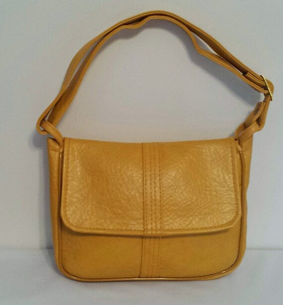 Mustard Yellow Naugahyde Shoulder Bag Handbag by AtomicPhenomic